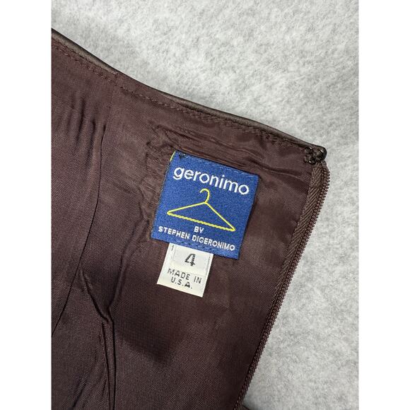 Vintage Geronimo by Stephen Digeronimo Womens Size 4 Brown Halter Mini Dress - Picture 3 of 15